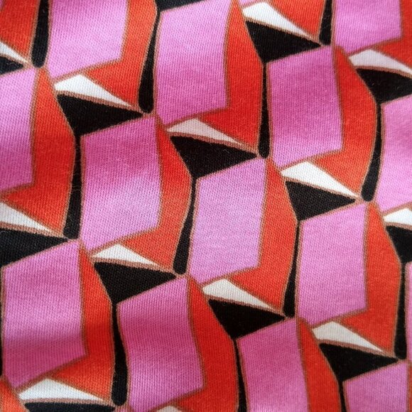 Diane Von Furstenberg DVF Sm Target Collar Sleevless Pink Mod Geometric Jumpsuit - Picture 4 of 5